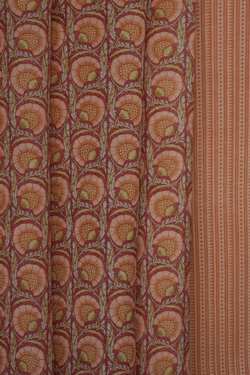 Image of Brown Printed Silk Saree