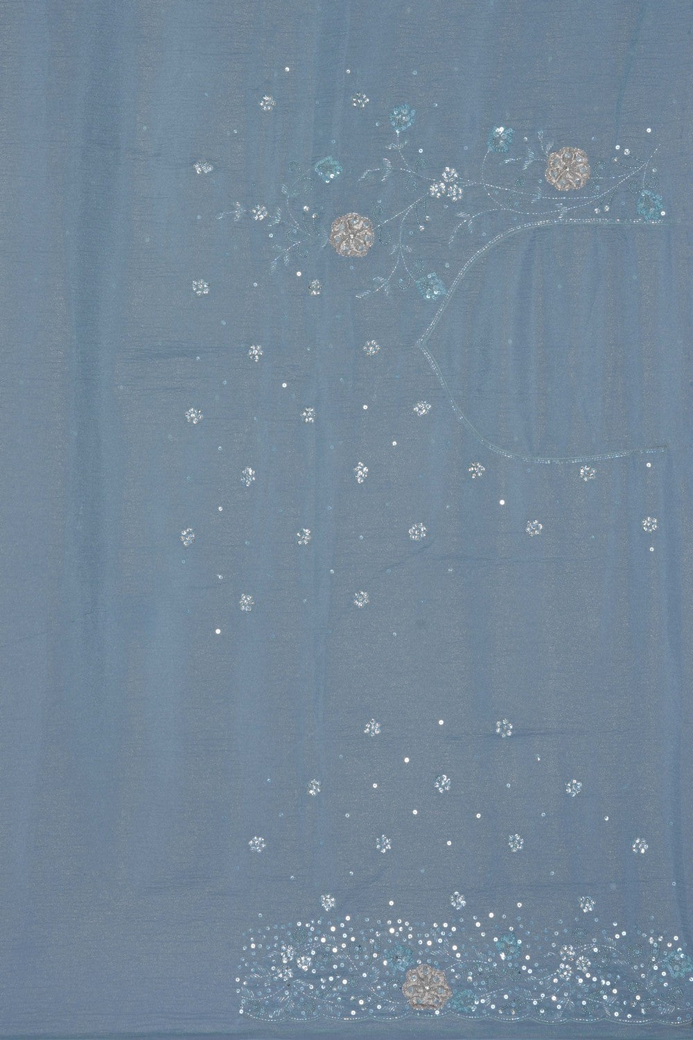 Image of Kora Silk Embroidery Saree