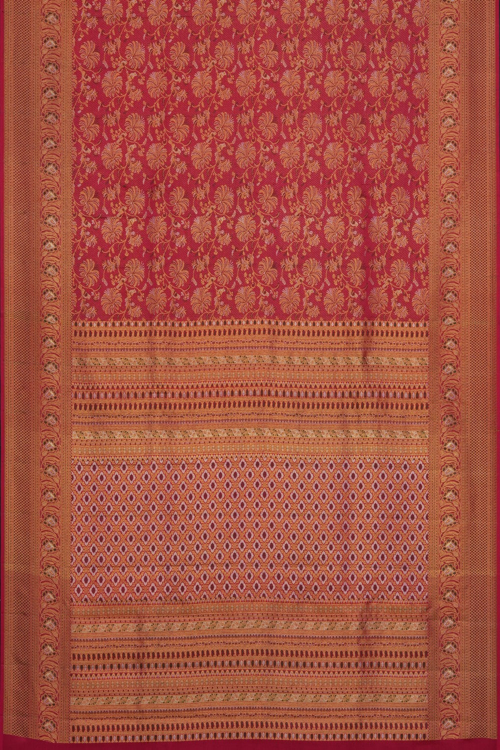 Image of Red Kanchipattu Brocade Saree