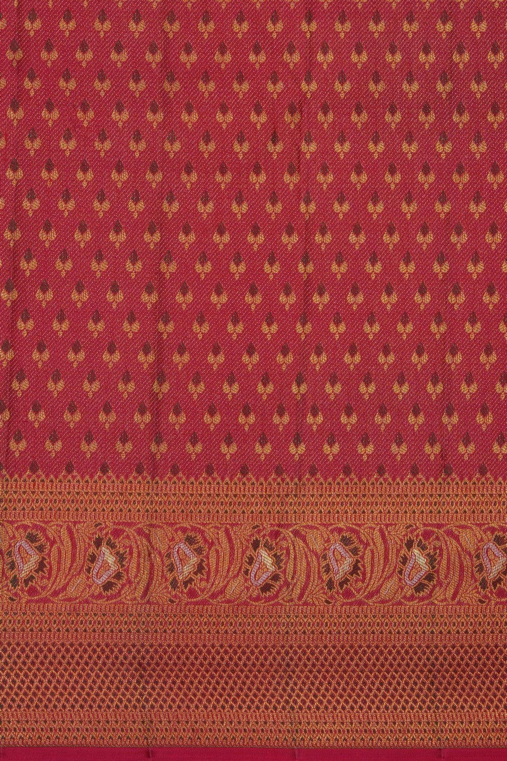Image of Red Kanchipattu Brocade Saree