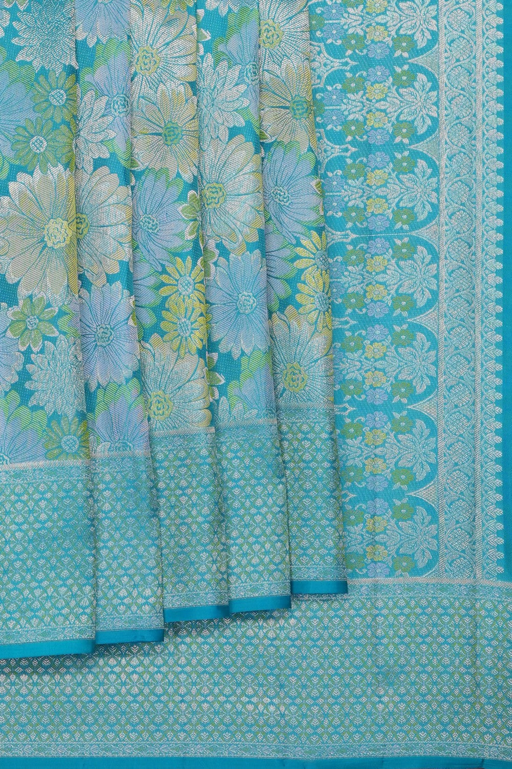 Image of Blue Kanchipattu Brocade Saree