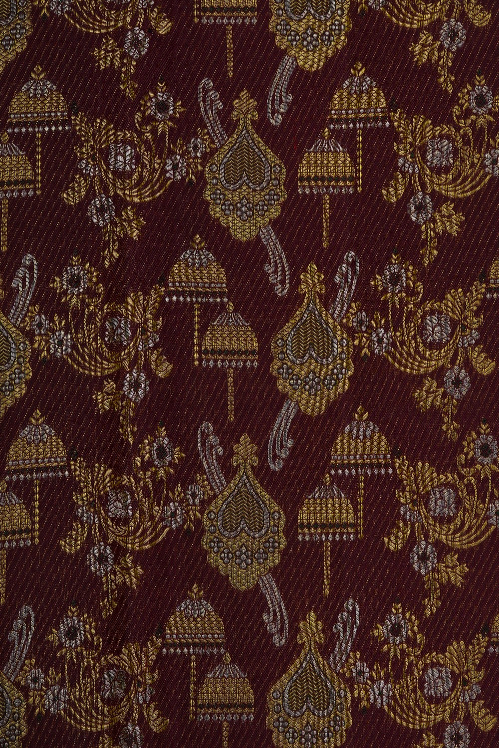 Image of Maroon Vintage Kanchipattu Brocade Saree