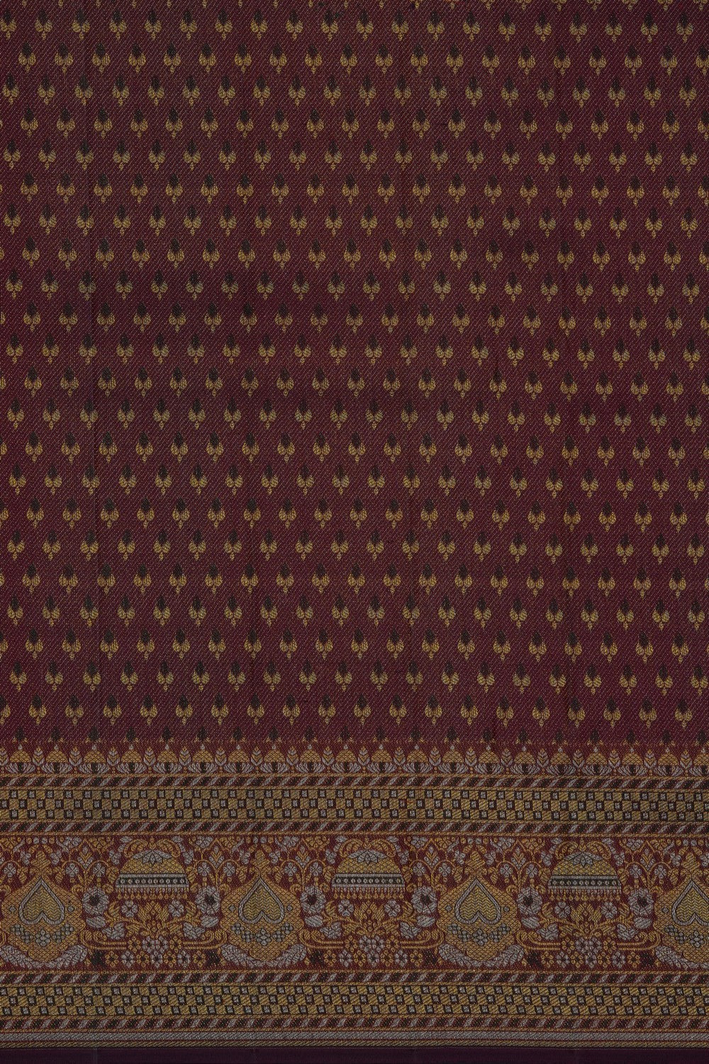 Image of Maroon Vintage Kanchipattu Brocade Saree