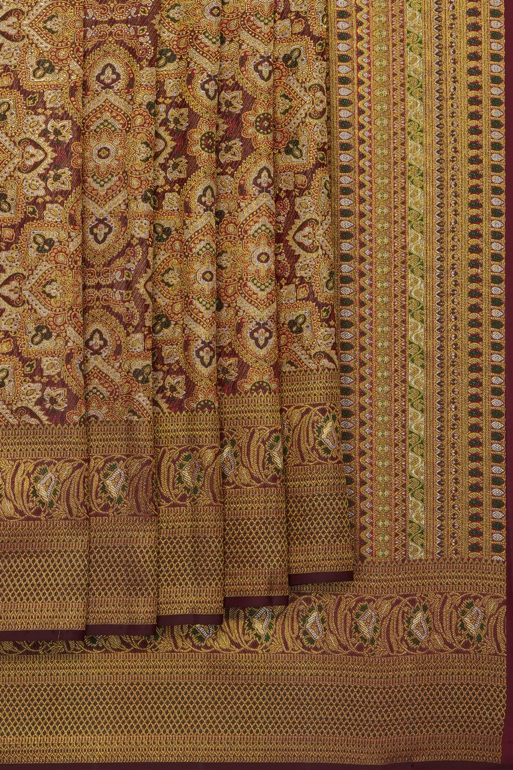 Image of maroon-vintage-kanchipattu-brocade-saree-p-18940787