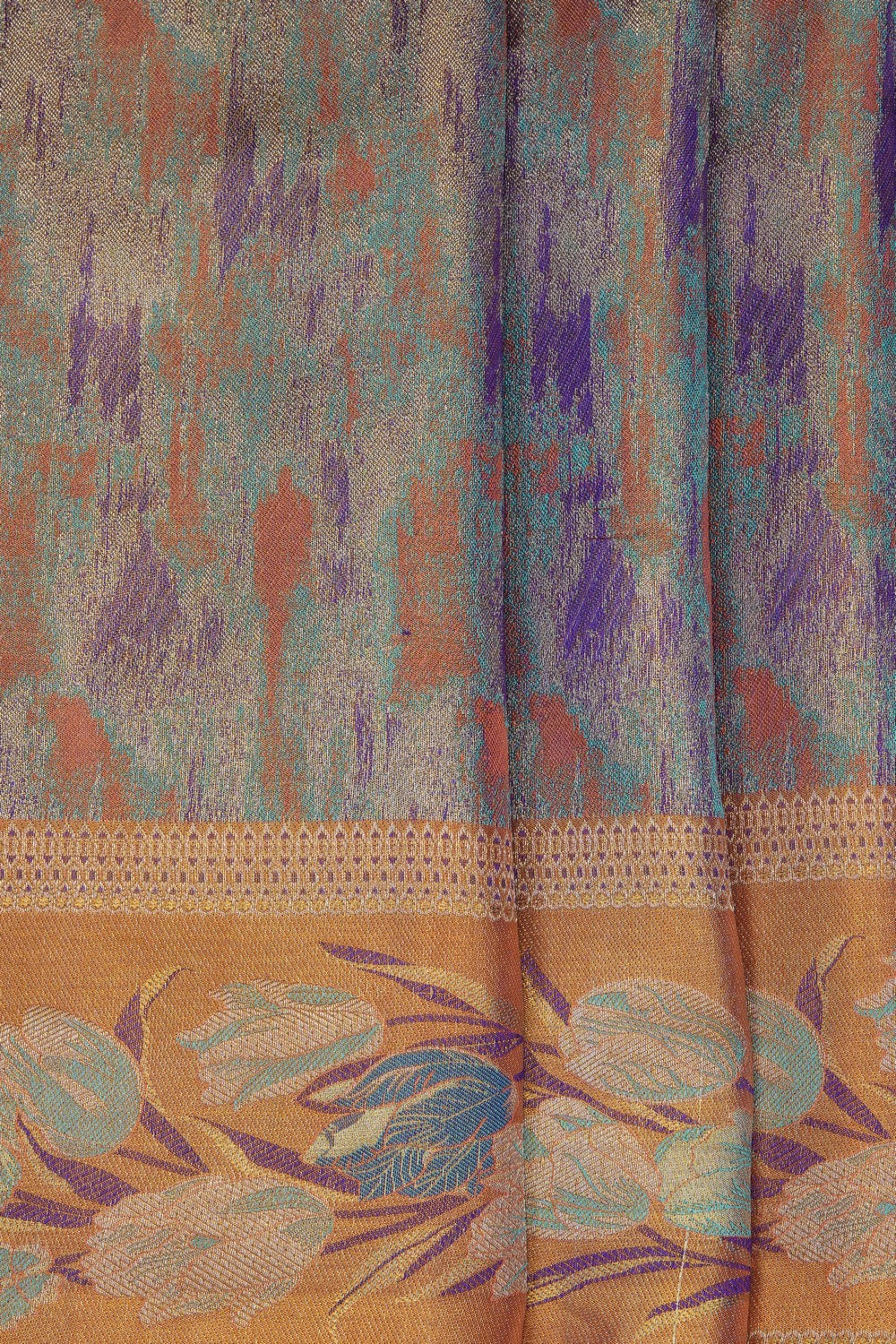 Image of Gold Modern Art Kanchipattu Brocade Saree
