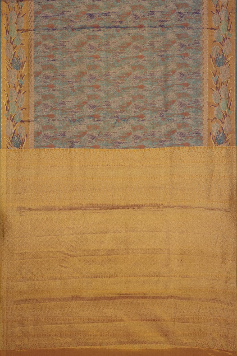 Image of Gold Modern Art Kanchipattu Brocade Saree