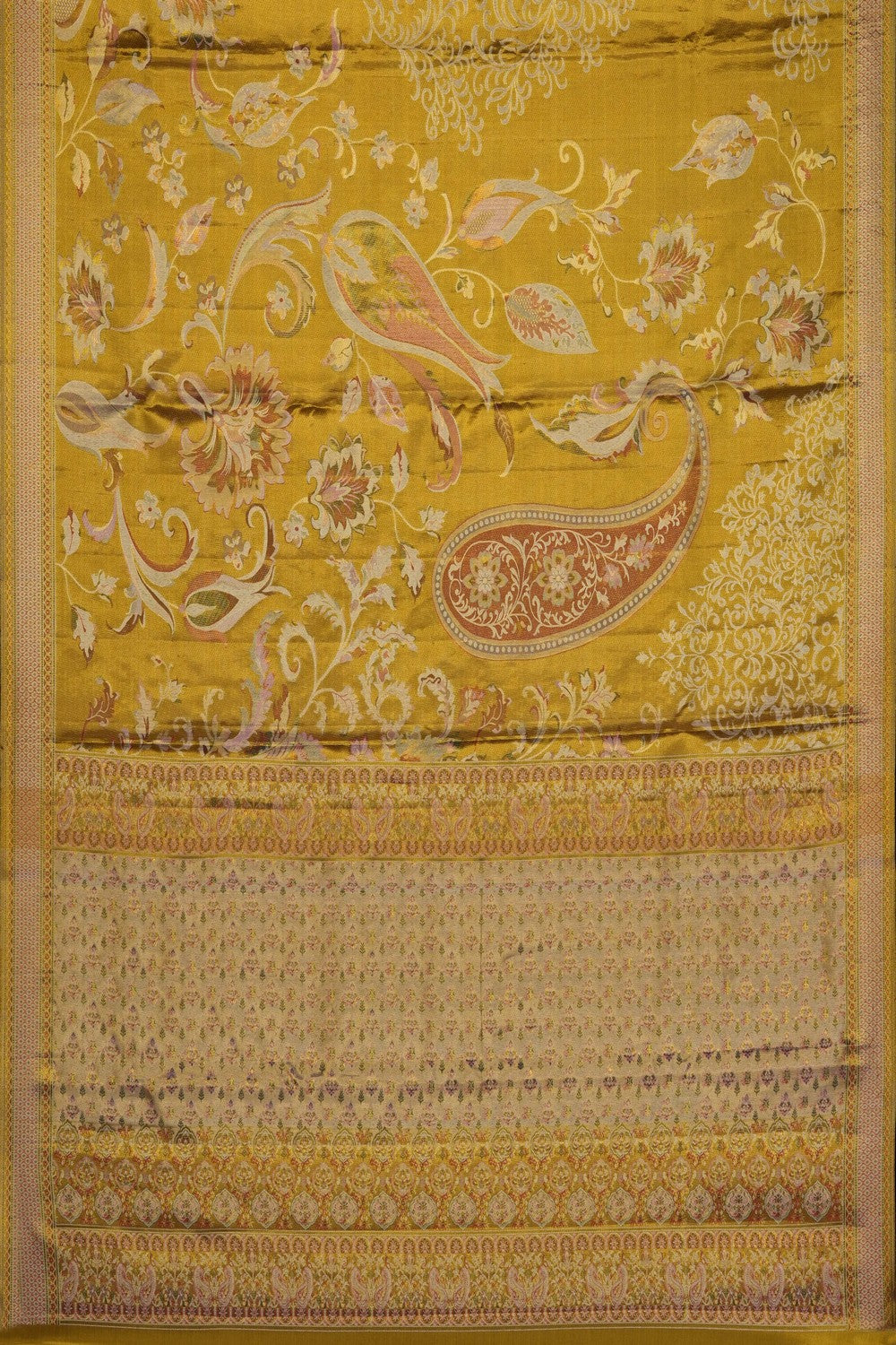 Image of Gold Vintage Kanchipattu Brocade Saree