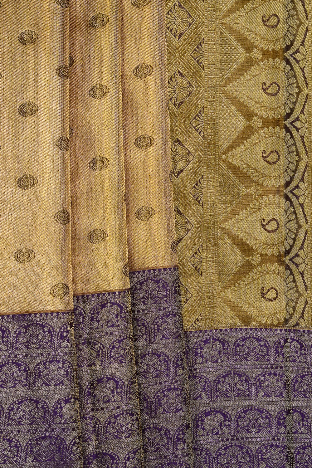 Image of Gold Kanchipattu Brocade Saree