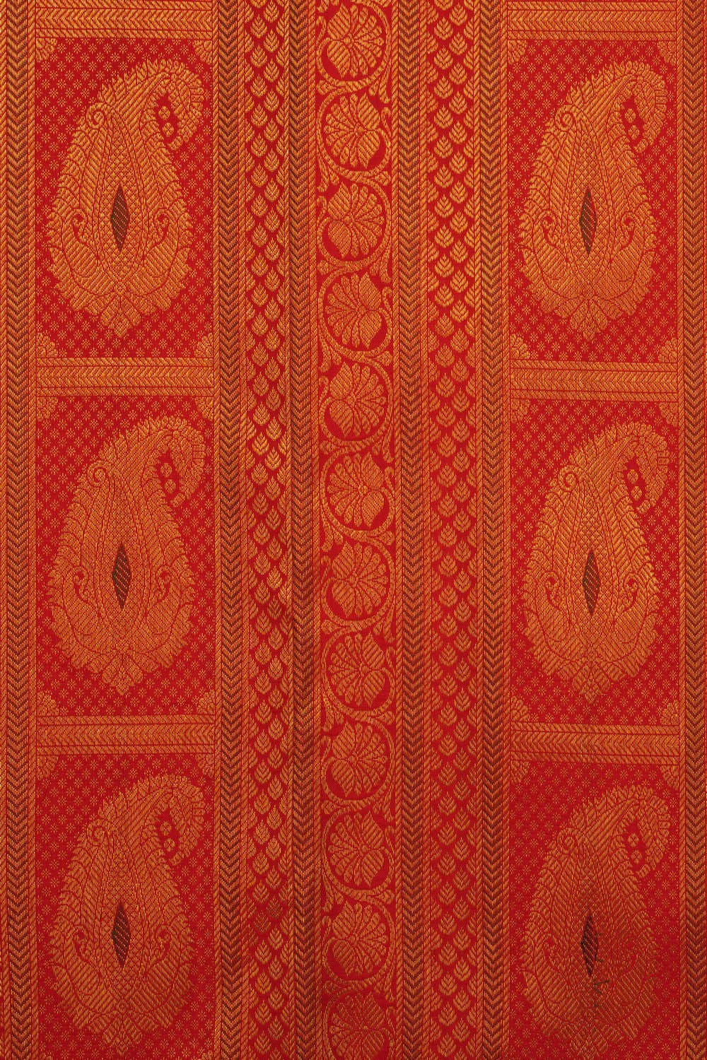 Image of Red Kanchipattu Brocade Saree