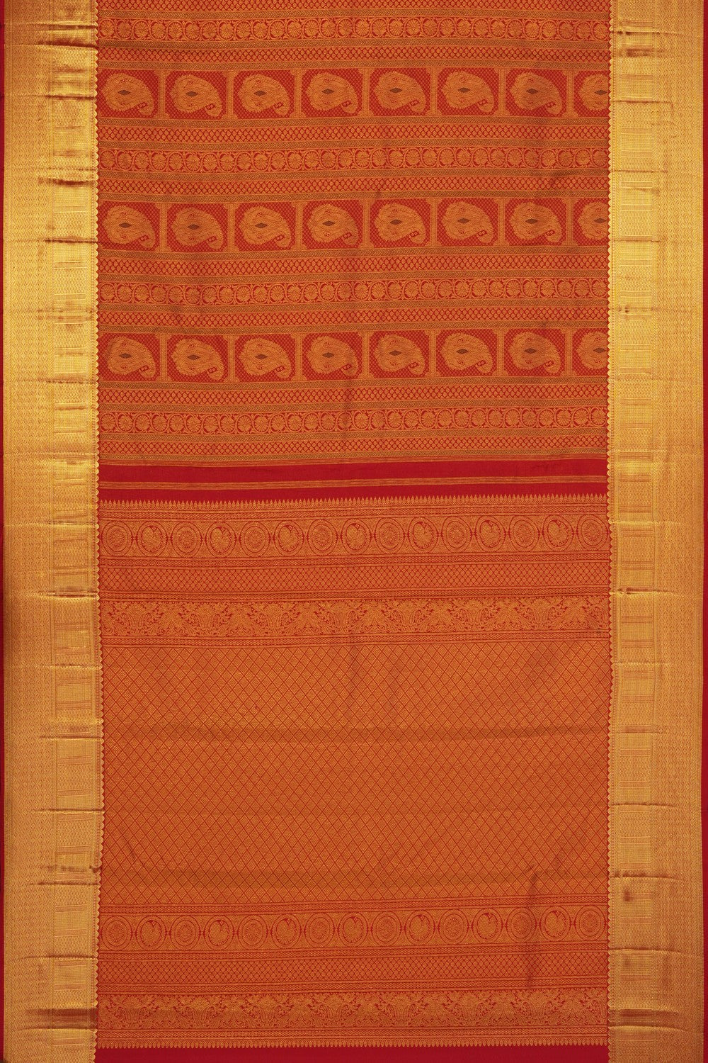 Image of Red Kanchipattu Brocade Saree