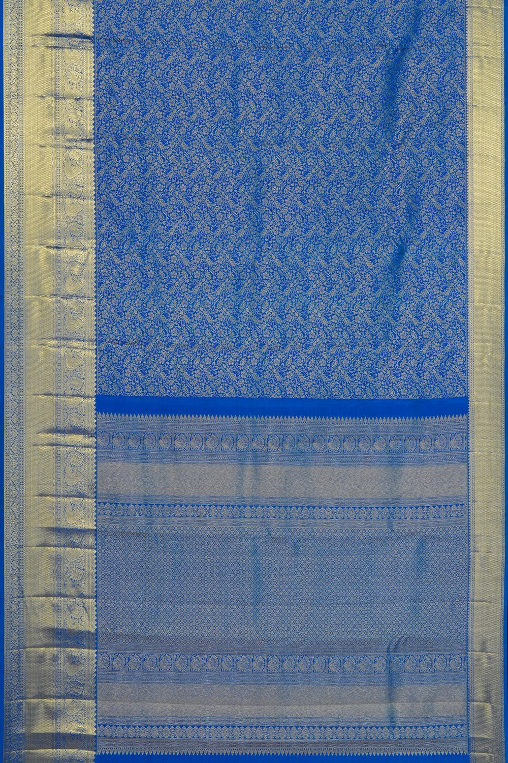 Image of Blue Kanchipattu Brocade Saree
