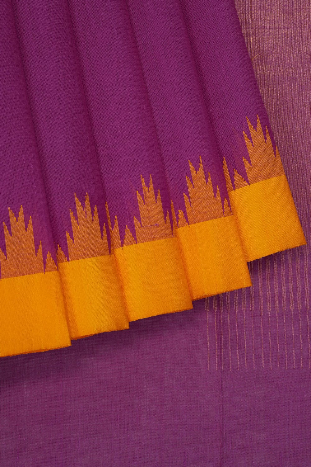 Image of Magenta-Pink Uppada Cotton Saree
