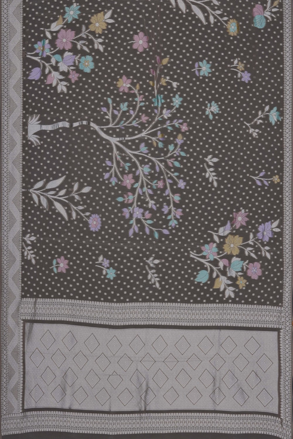 Image of Grey Georgette Saree