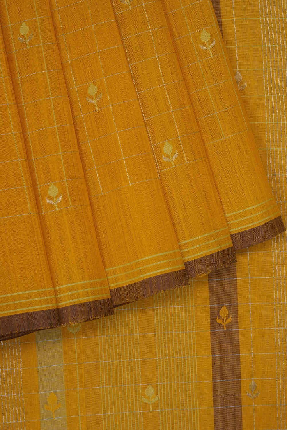 Image of Mustard Ponduru Cotton Saree