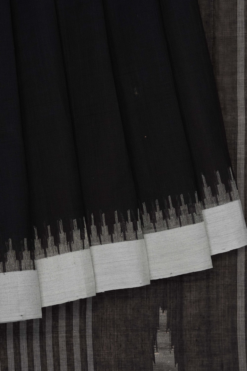 Image of Black Ponduru Cotton Saree