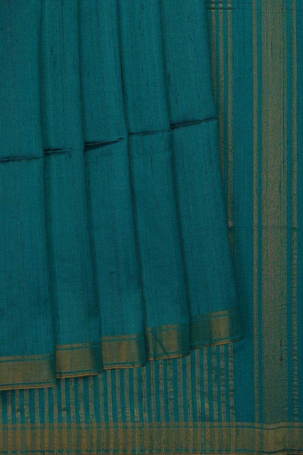 Image of Teal-Blue Dupion Silk Saree