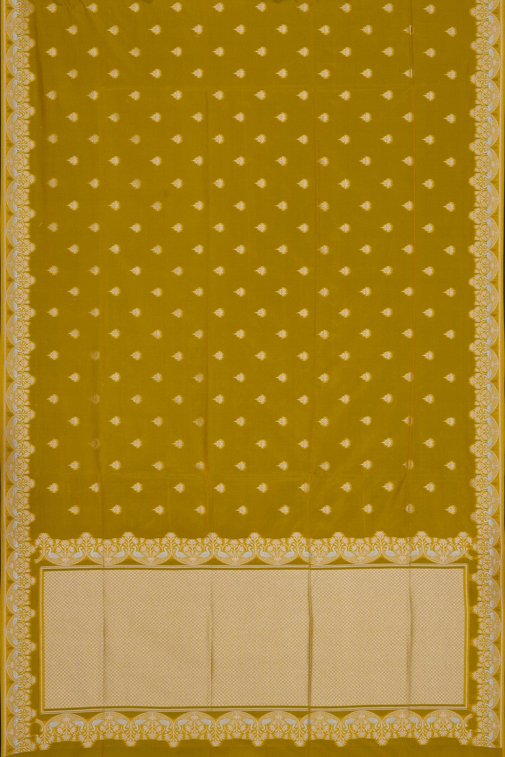 Image of Mustard Banarasi Silk Saree