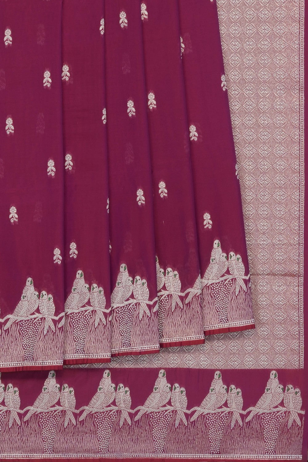 Image of Pink Banarasi Silk Saree