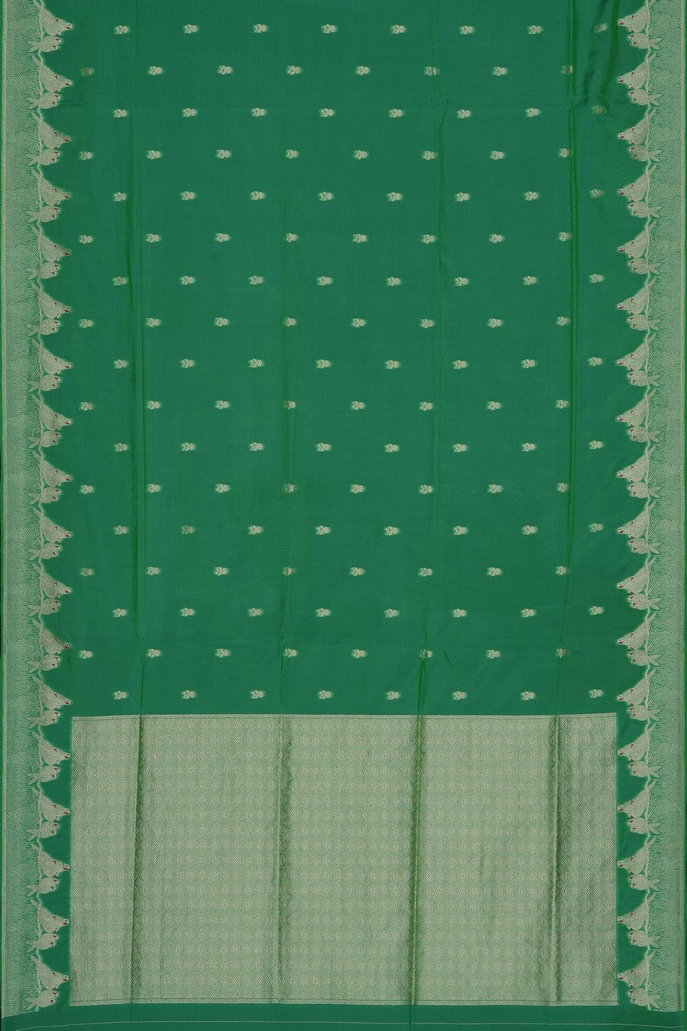 Image of Green Banarasi Silk Saree