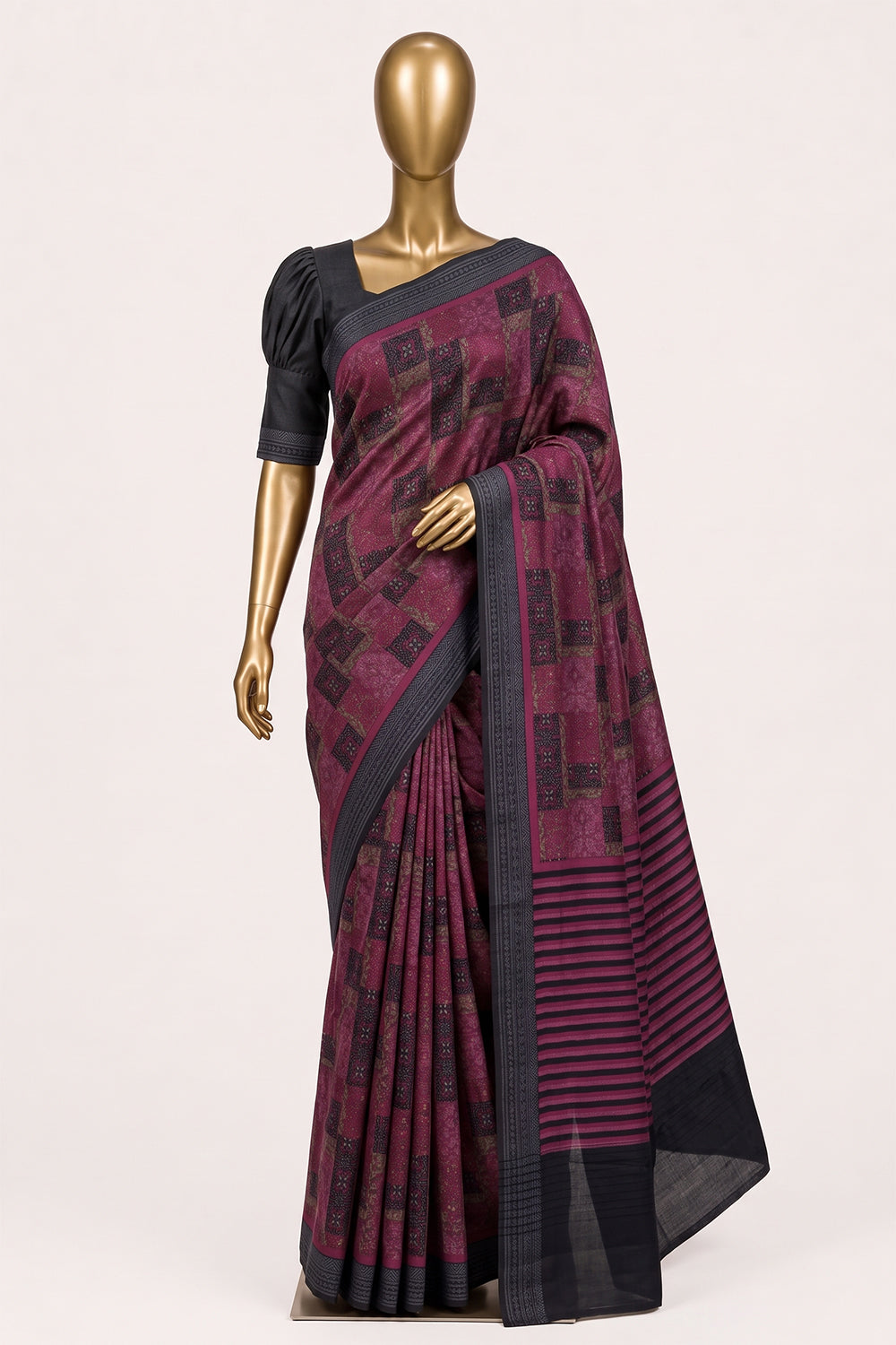 Image of Pink Pashmina Silk Saree