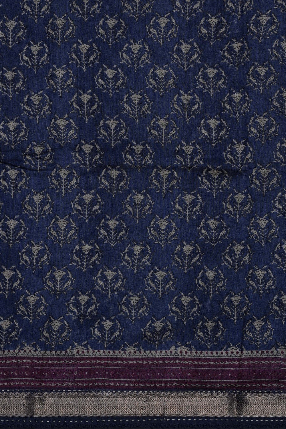 Image of Tussar Silk Kantha Stitch Saree