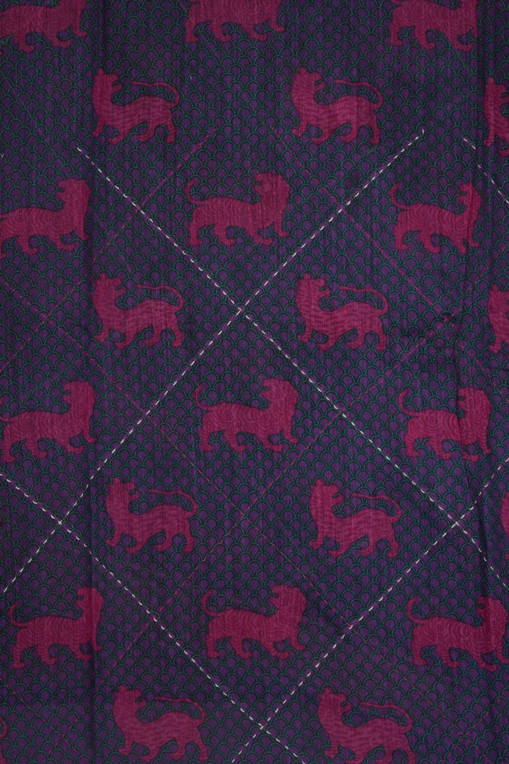Image of Tussar Silk Kantha Stitch Saree