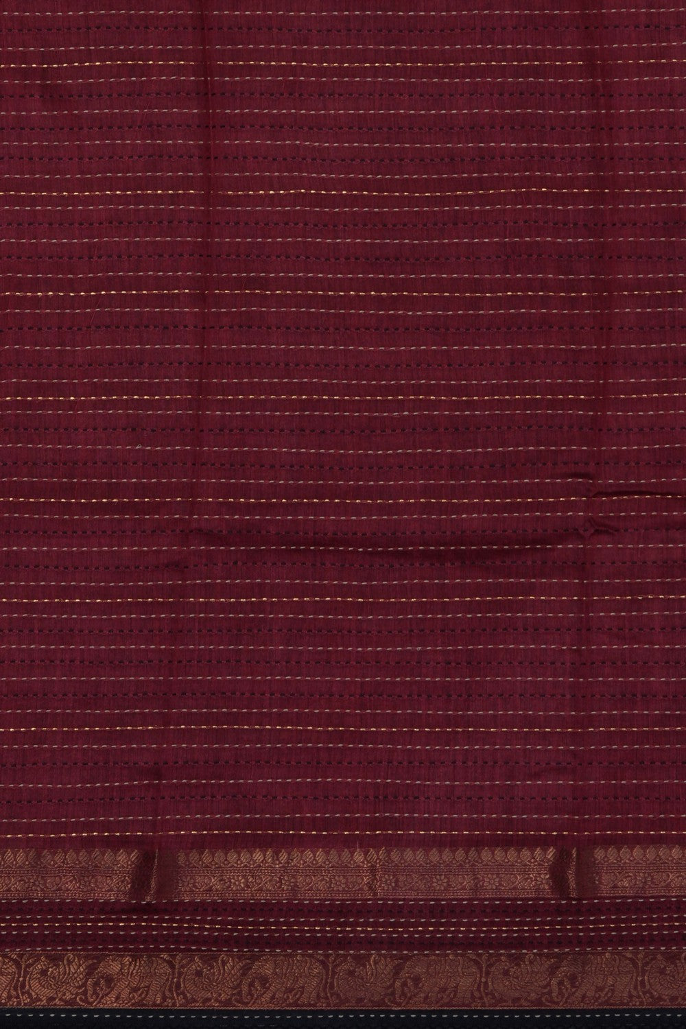 Image of Tussar Silk Kantha Stitch Saree