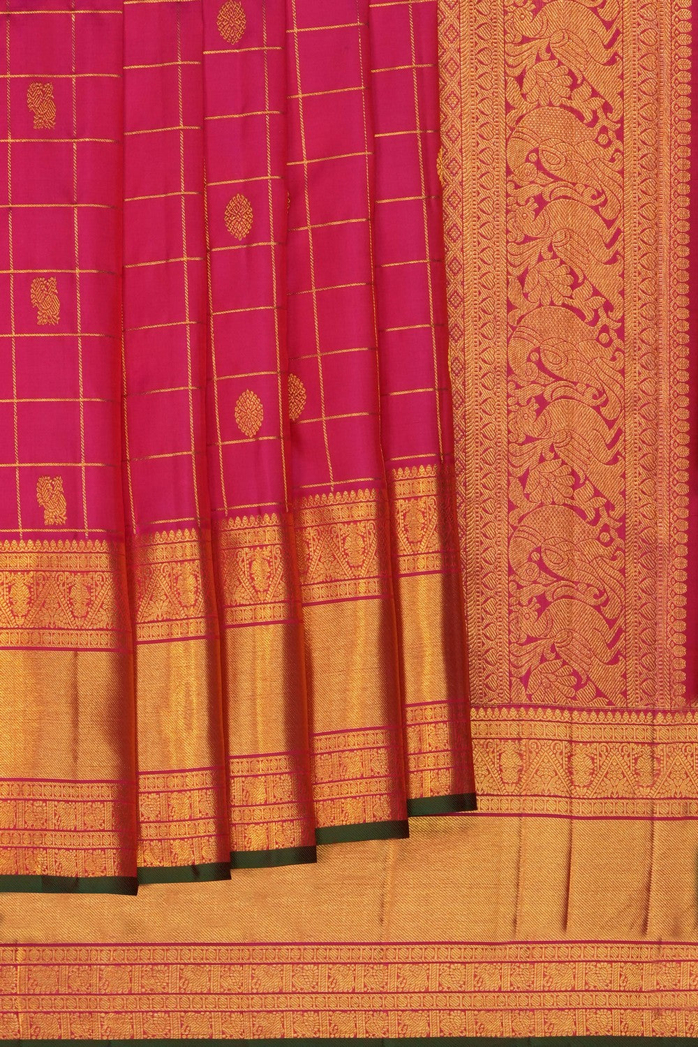 Image of Pink Kanchipattu Kattam Saree