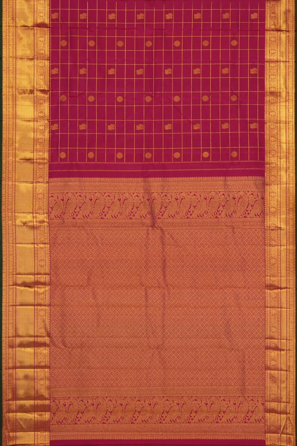 Image of Pink Kanchipattu Kattam Saree