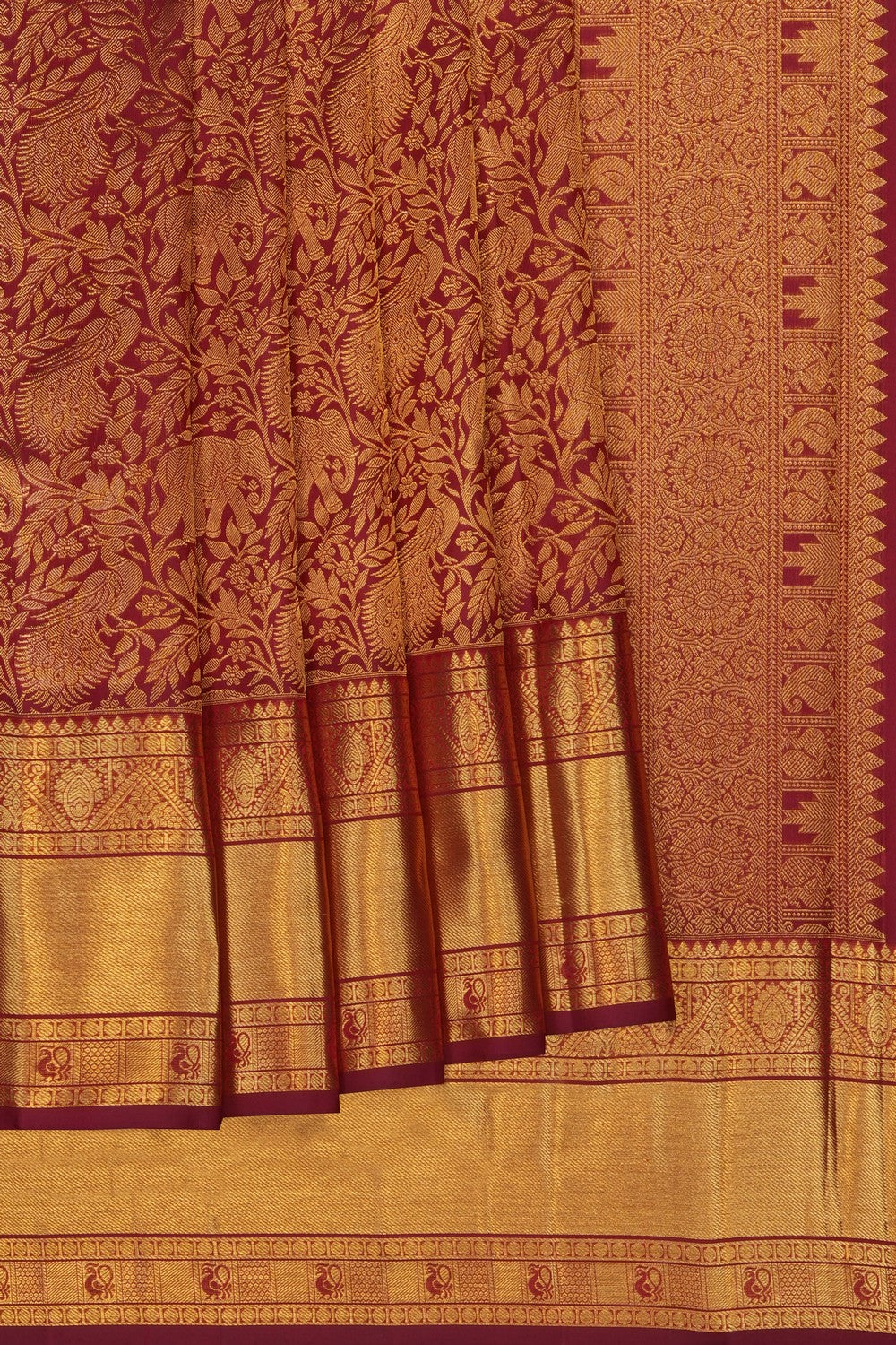 Image of Red Kanchipattu Brocade Saree