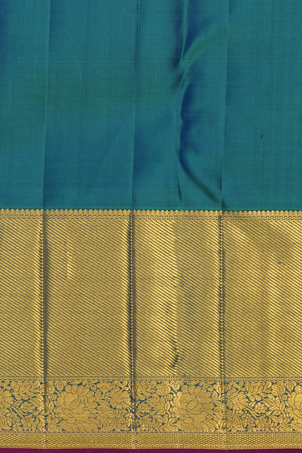 Image of Teal-Blue Kanchipattu Brocade Saree