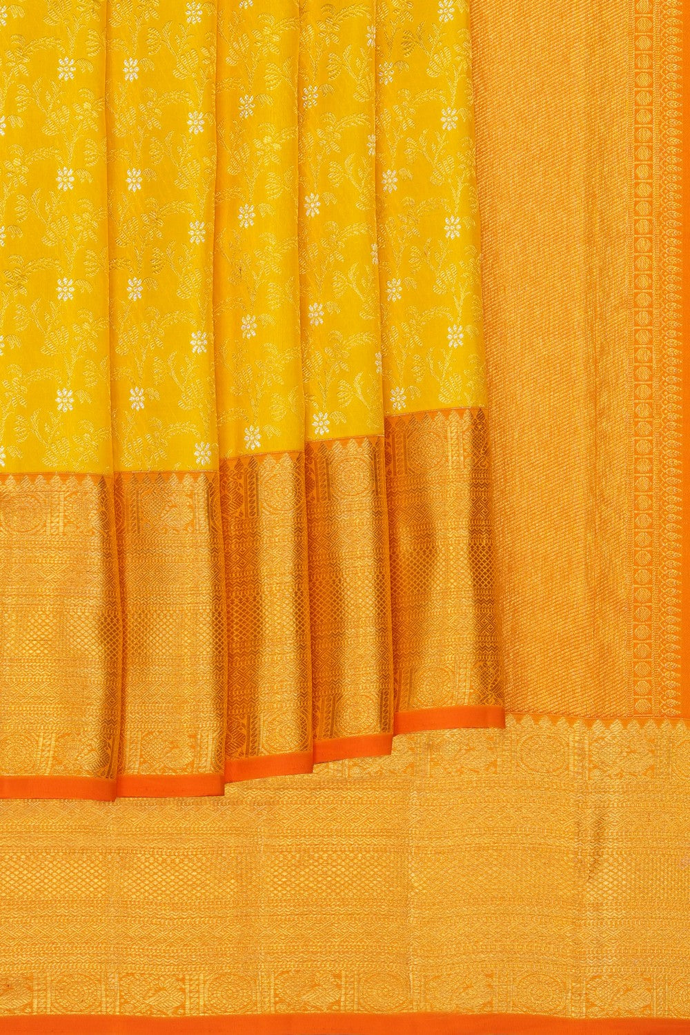 Image of Yellow Kanchipattu Brocade Saree