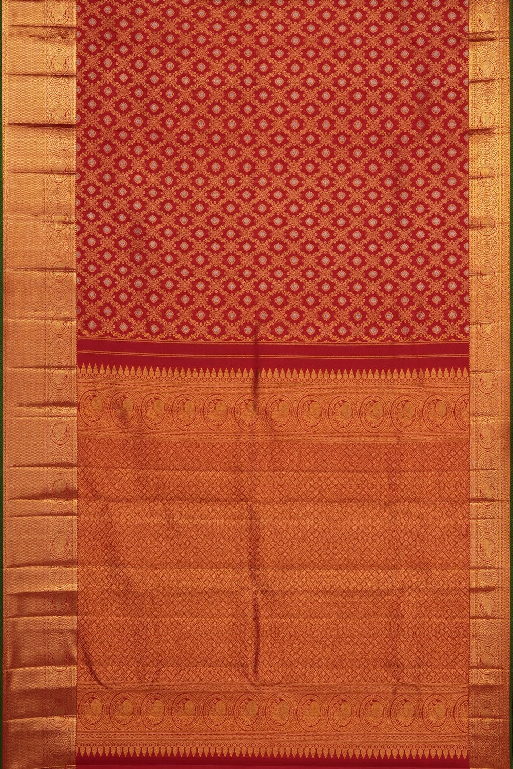 Image of Red Kanchipattu Brocade Saree