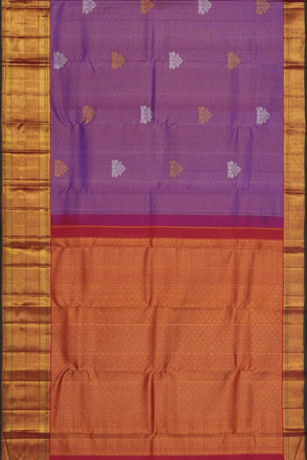 Image of Purple Kanchipattu Kattam Saree