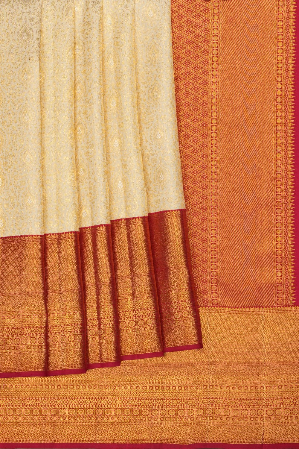 Image of Kanchipattu Brocade An Ethereal Off-White Saree