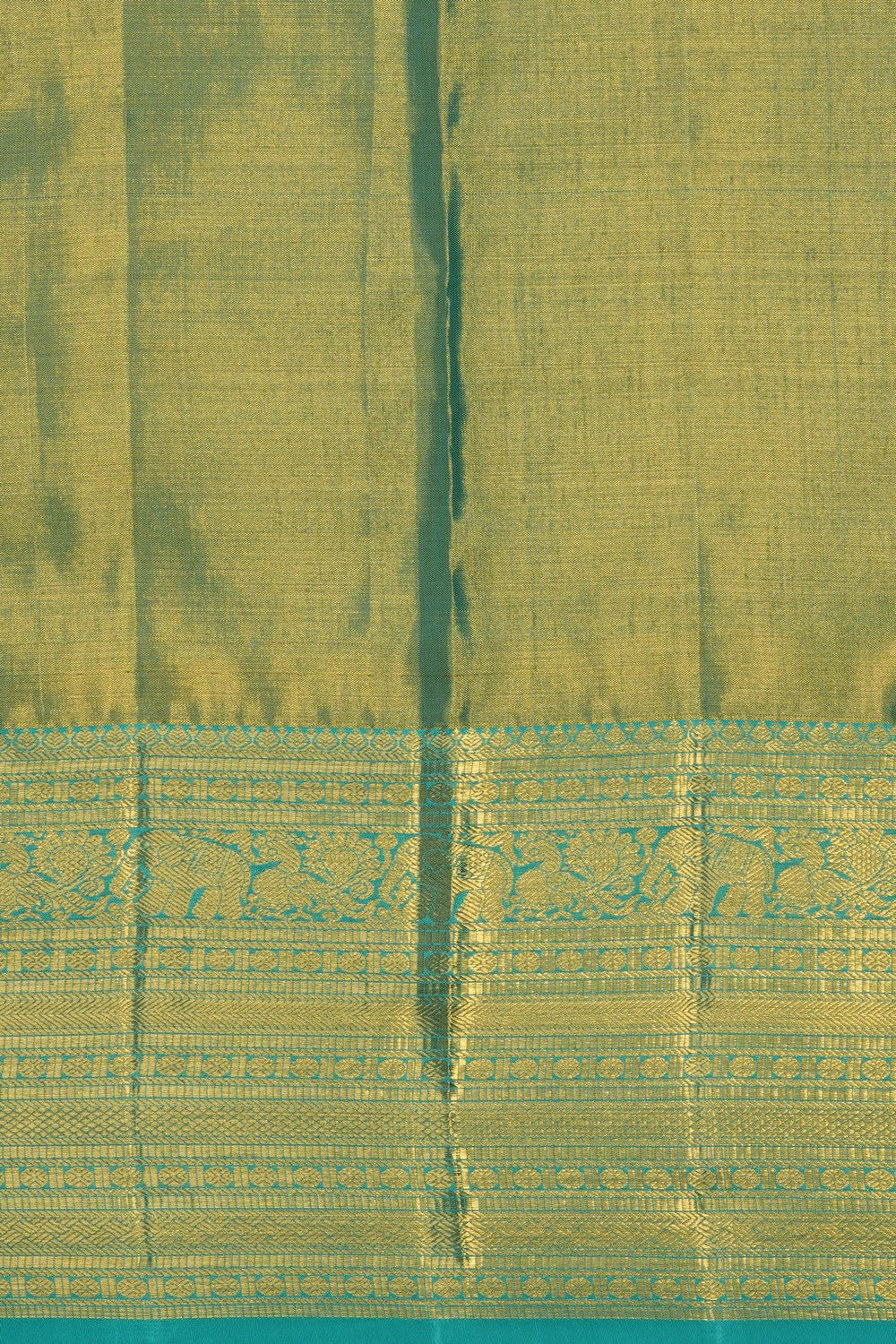 Image of Turquoise Green Kanchipattu Brocade Saree