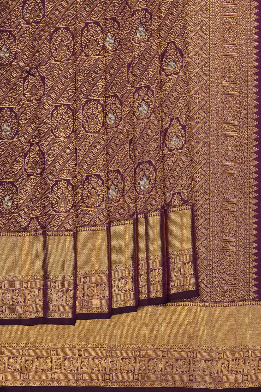Image of Violet Kanchipattu Brocade Saree
