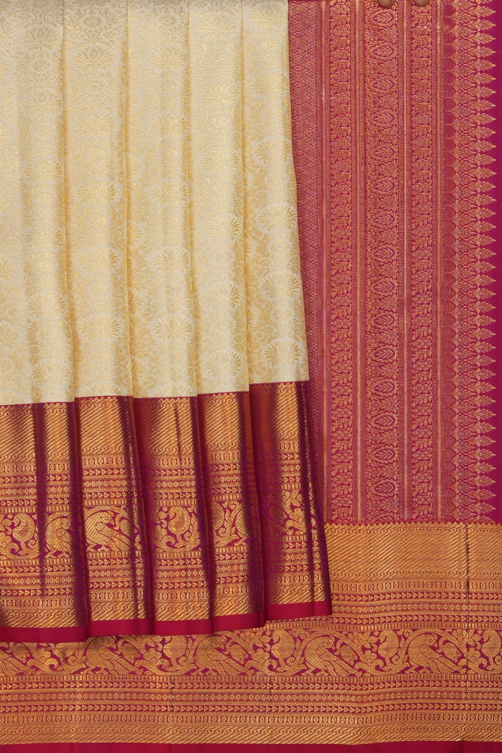 Image of Kanchipattu Brocade An Ethereal Off-White Saree