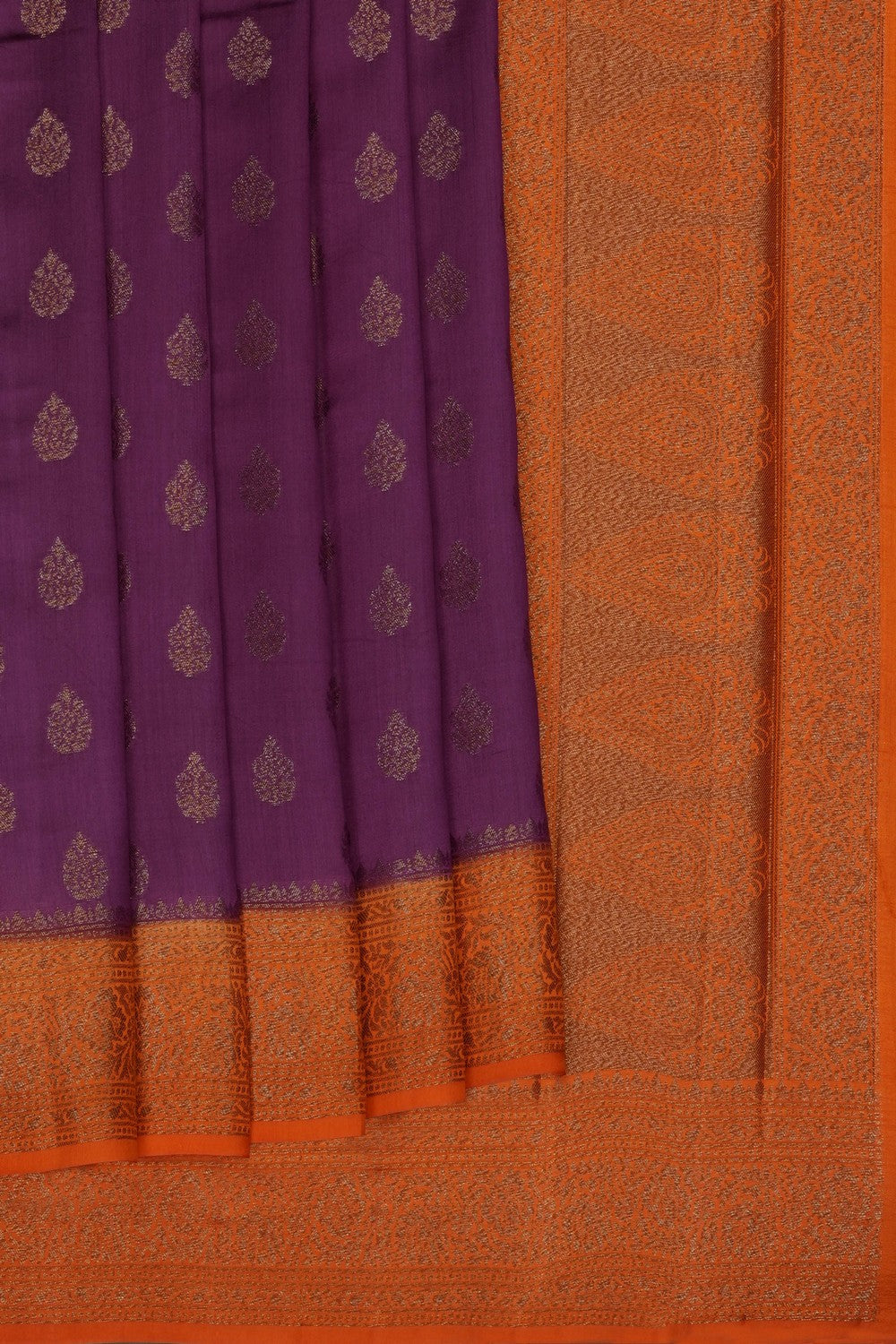 Image of Purple Banarasi Chiniya Silk Saree
