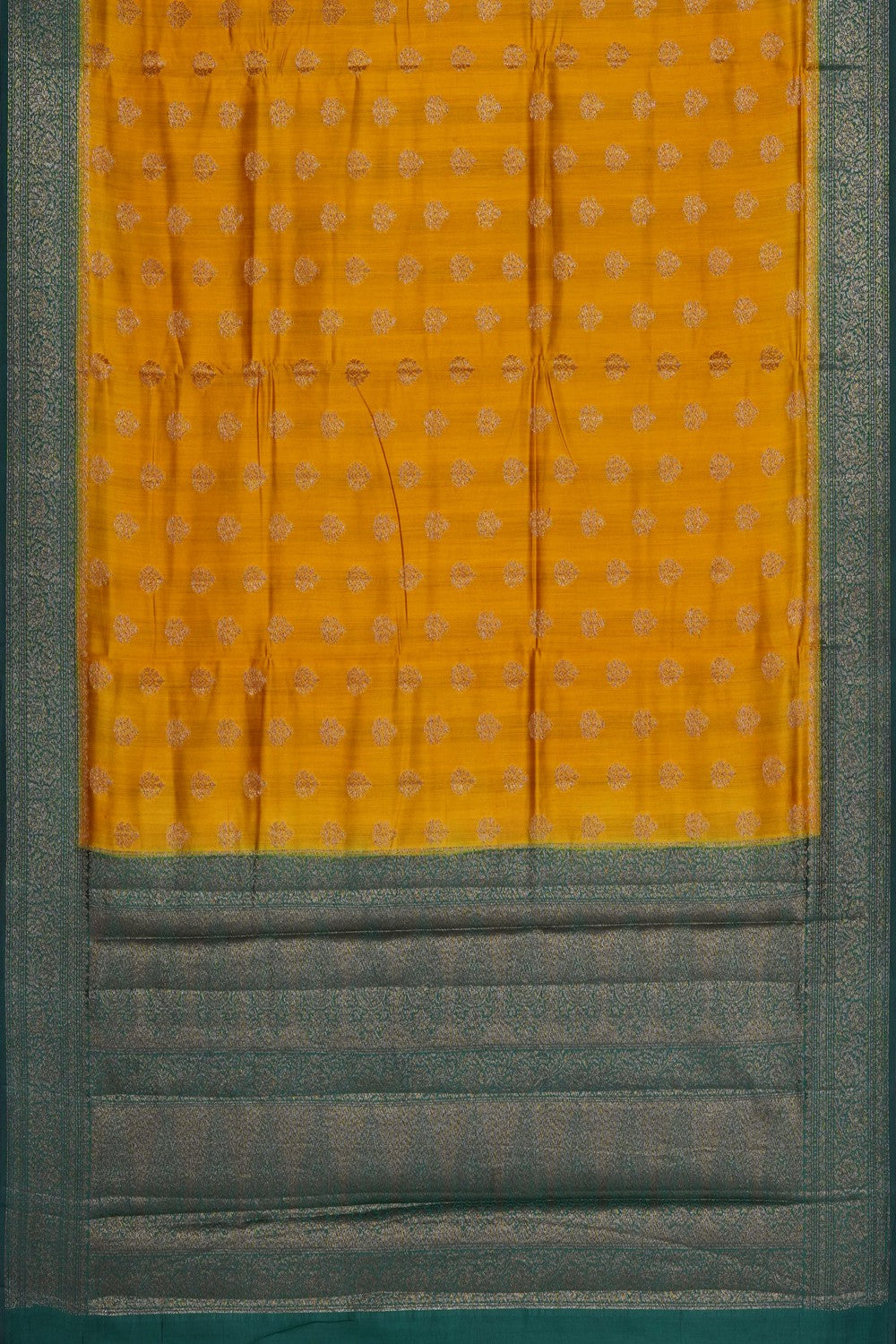 Image of Mustard Banarasi Chiniya Silk Saree