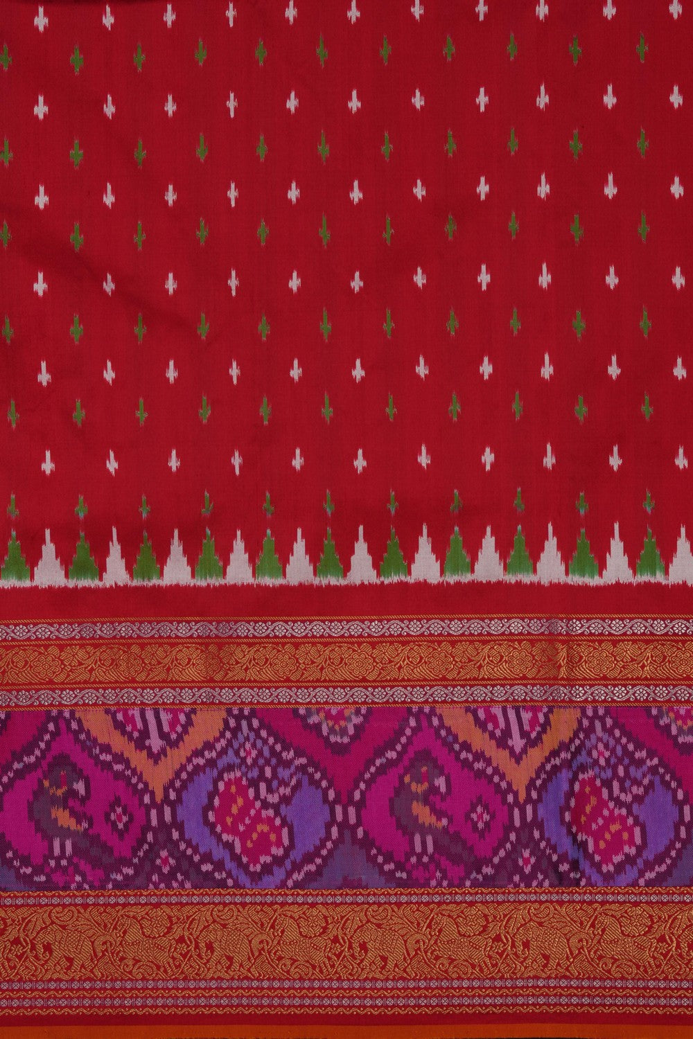 Image of Ivory Off-White Pochampally Silk Saree