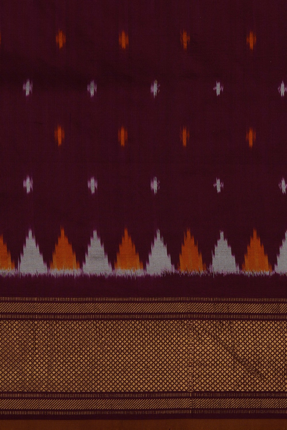 Image of A Fusion Tanjore Pochampally Saree