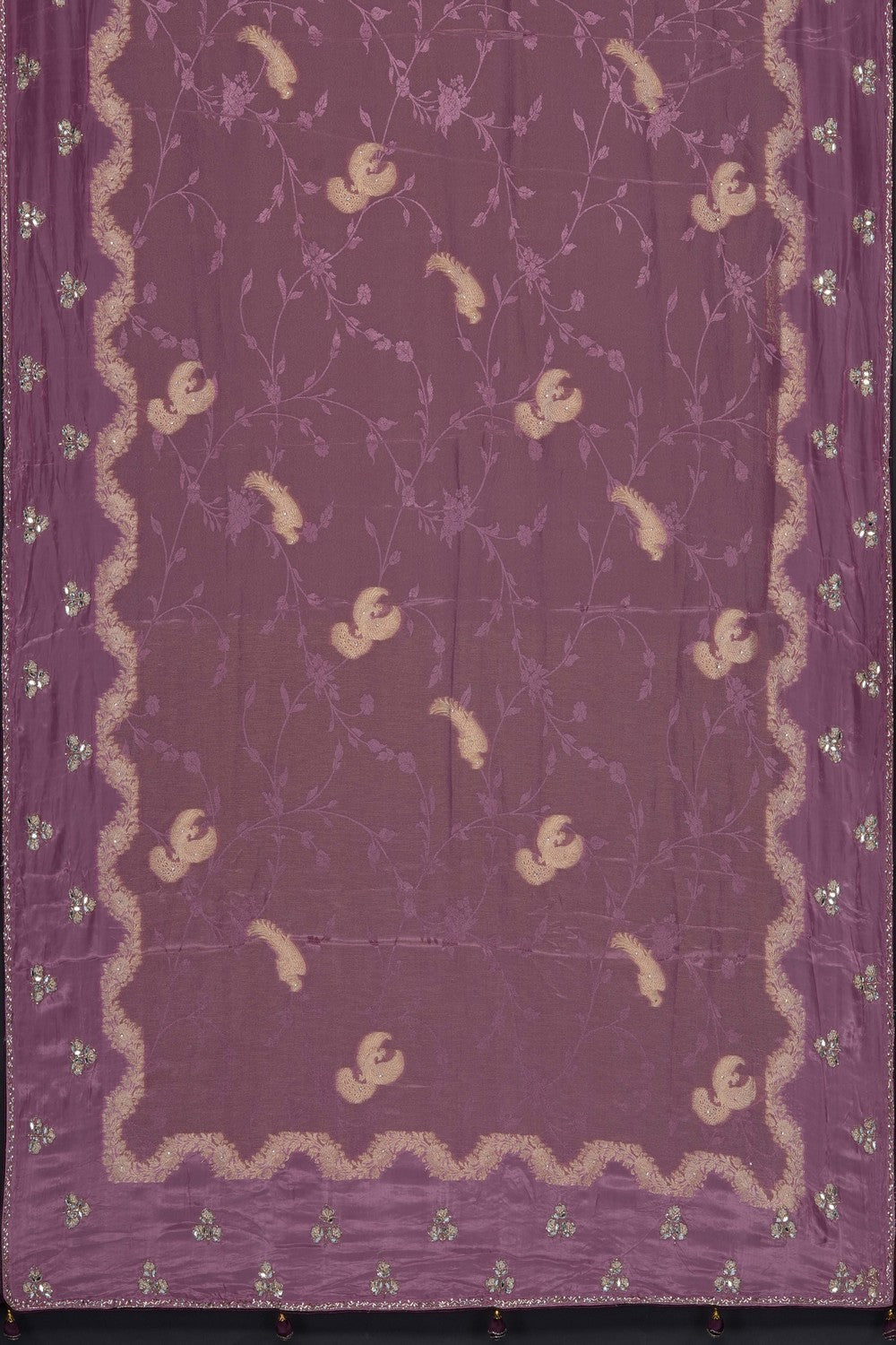 Image of Pink Silk Embroidery Saree