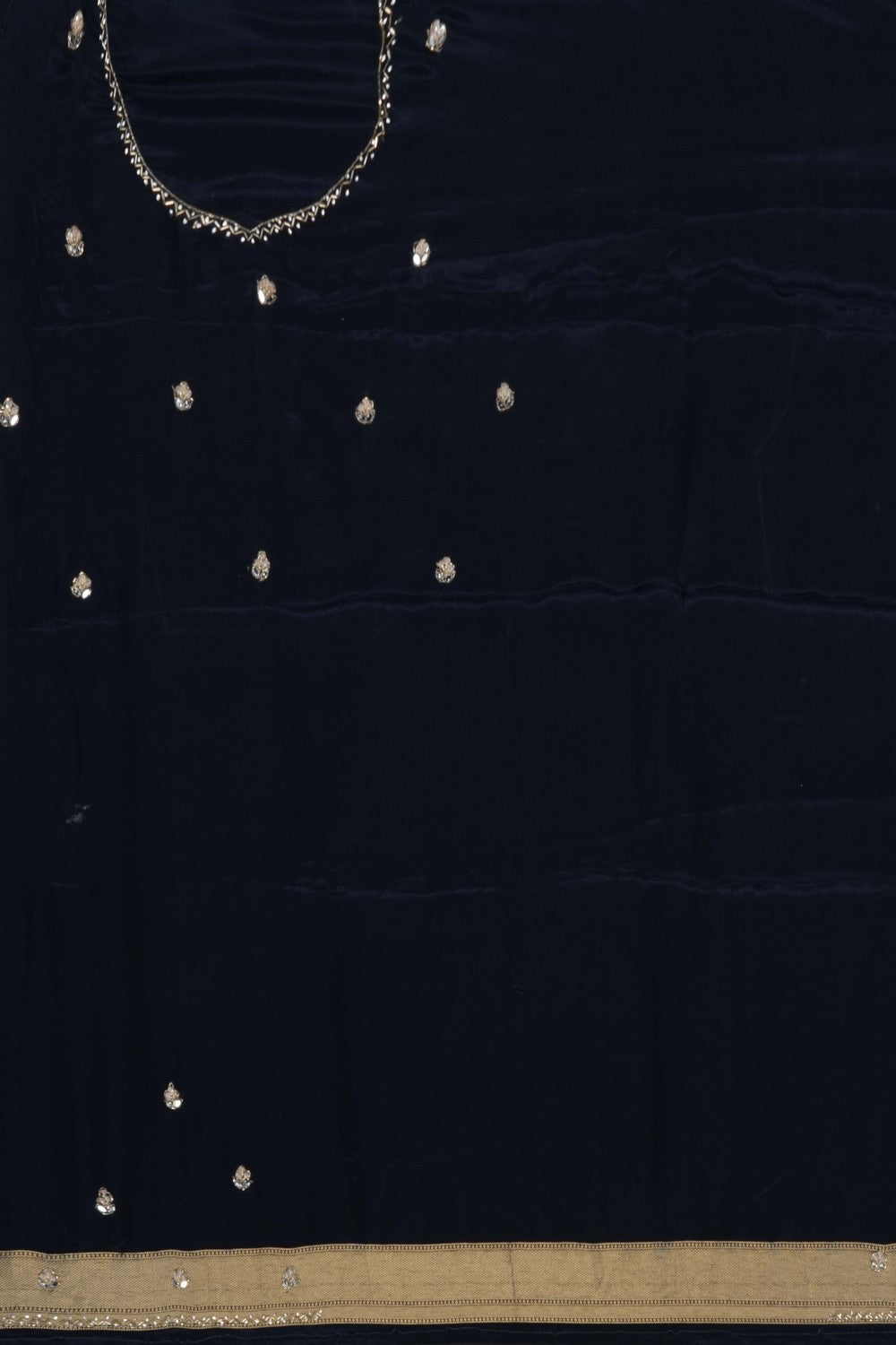 Image of Smoky Grey Silk Embroidery Saree