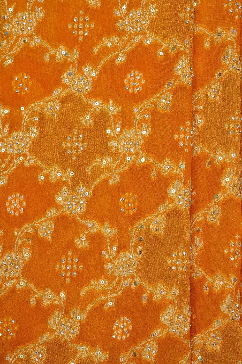 Image of Yellow Georgette Embroidery Saree