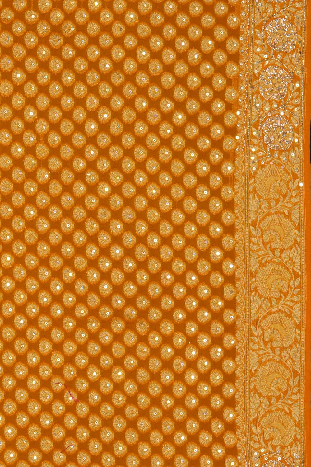 Image of Yellow Georgette Embroidery Saree