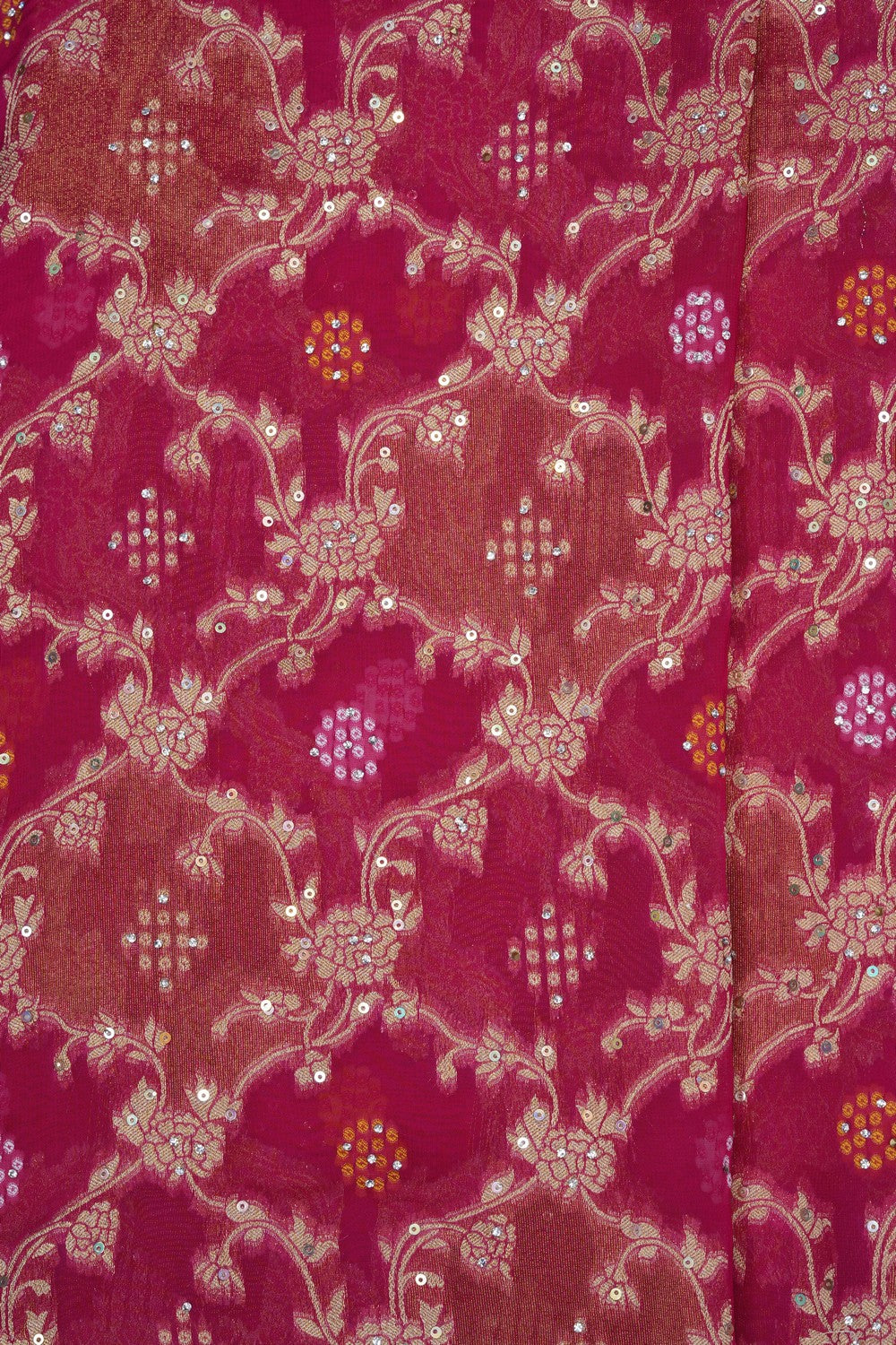Image of Pink Georgette Embroidery Saree