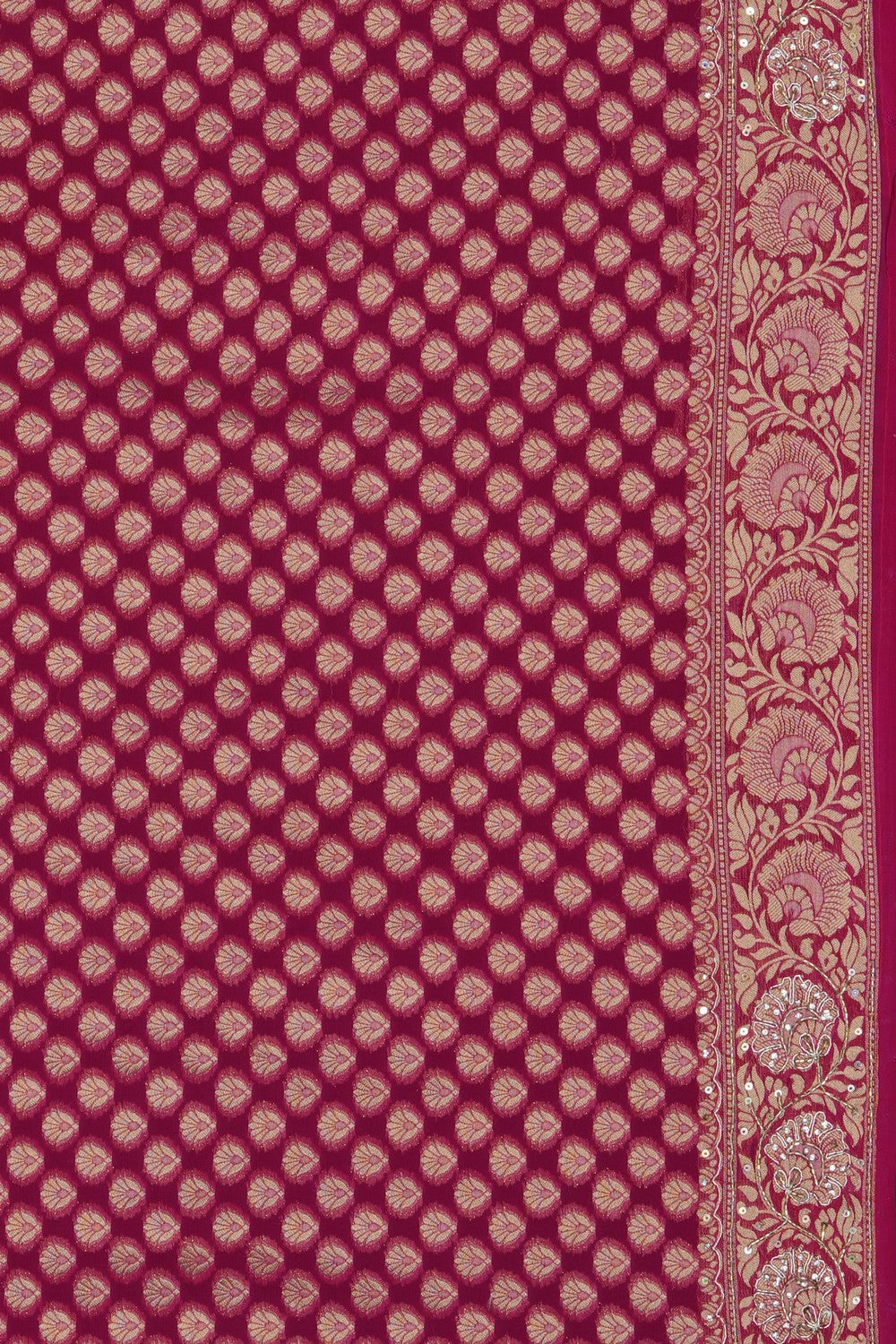 Image of Pink Georgette Embroidery Saree