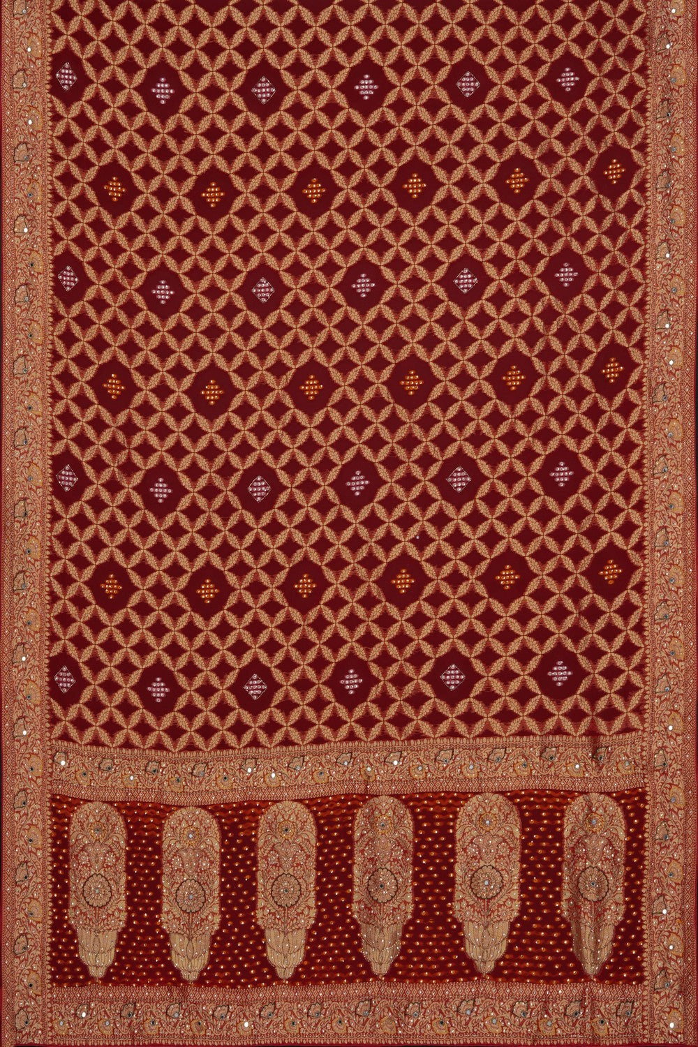 Image of Red Georgette Embroidery Saree