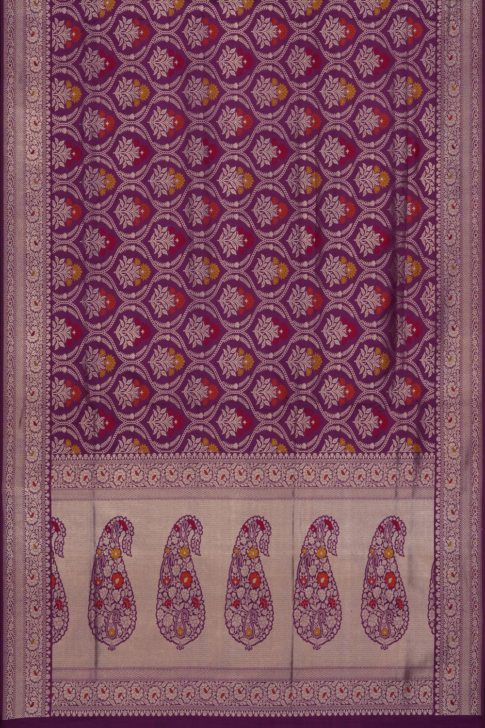 Image of Purple Banarasi Brocade Katan Silk Saree